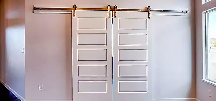 Glass Barn Door with Installation Hardware Kit Walnut